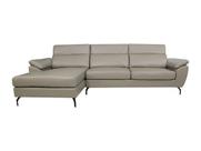 Sofá de Couro Hannover 3 lugares com Chaise Baú Esquerda - Avelã