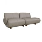 Sofá De Couro Onix 3 Lugares Com Chaise Direita Taupe Mempra