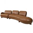 Sofá De Couro Onix 4 Lugares Com Chaise Direita Brown Mempra