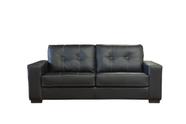 Sofá de Couro Punto 3 Lugares Preto Pigmentado Mempra Design