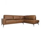Sofá De Couro Rubi 2 Lugares Com Chaise Direita Soft Mel Mempra Design