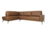Sofá de Couro Rubi 3 lugares com Chaise Esquerda Soft Mel - Mempra Design