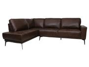 Sofá de Couro Rubi 3 lugares com Chaise Esquerda Soft Tabaco - Mempra Design