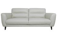 Sofá de Couro Vitória 3 Lugares Off White Sofá de Couro Vitória 3 Lugares Off White