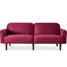 Sofá de Dos Plazas Best Choice Products Estilo Mid Century Color Frambuesa