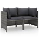 Sofá de Patio Casafoyer para 2 Personas en Rattan Sintético Gris con Cojines Sofá de Patio Casafoyer para 2 Personas en Rattan Sintético Gris con Cojines