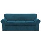 Sofá de veludo Slipcover FantasDecor de 4 peças para sofá de 3 almofadas