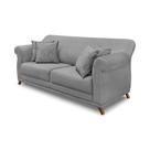 Sofá Decorativo 160cm 2 Lugares com 4 Almofadas Armstrong Veludo Cinza G63 - Gran Belo
