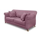Sofá Decorativo 160cm 2 Lugares com 4 Almofadas Armstrong Veludo Uva G63 - Gran Belo