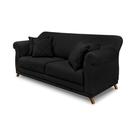 Sofá Decorativo 180cm 2 Lugares com 4 Almofadas Armstrong Suede Preto G63 - Gran Belo