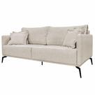 Sofá Decorativo 2 Lugares 160cm Pés em Aço Stagno Linho Off White Rústico G63 - Gran Belo
