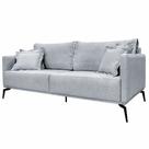 Sofá Decorativo 2 Lugares 180cm Pés em Aço Stagno Linho Cinza Rústico G63 - Gran Belo