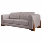 Sofá Decorativo 2 Lugares 180cm Pés em Madeira Buzz Linho Areia Rústica G63 - Gran Belo
