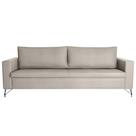 Sofá Decorativo 2 Lugares 230 CM Denmark Veludo Bege Com Pés Preto G62 - Gran Belo Sofá Decorativo 2 Lugares 230 CM Denmark Veludo Bege Com Pés Preto G62 - Gran Belo