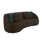 Sofá Decorativo 288cm com Almofadas Redondas Clarke Veludo Marrom G45 - Gran Belo