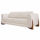 Sofá Decorativo 3 Lugares 200cm Pés em Madeira Buzz Linho Pérola G63 - Gran Belo