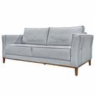 Sofá Decorativo 3 Lugares 230cm Pés em Madeira Tarantino Linho Cinza Rústico G63 - Gran Belo Sofá Decorativo 3 Lugares 230cm Pés em Madeira Tarantino Linho Cinza Rústico G63 - Gran Belo
