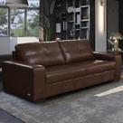 Sofá Decorativo 3 Lugares Turim 200cm Couro Caramelo G58 - Gran Belo