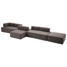 Sofá Decorativo 4 Módulos e 5 Encostos Happiness Linho Cinza G66 - Gran Belo