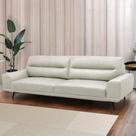 Sofá Decorativo Ashton 3 Lugares Sala de estar 256cm Pés em Aço Couro Off White G88 - Gran Belo Sofá Decorativo Ashton 3 Lugares Sala de estar 256cm Pés em Aço Couro Off White G88 - Gran Belo