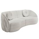 Sofá Decorativo com Almofadas 3 Lugares 240cm Tressê Zion M22 Bouclê Branco - Mpozenato
