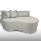 Sofá Decorativo Curvo 2 Lugares Feijão Forma Orgânica Linho Trento