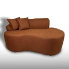 Sofá Decorativo Curvo 2 Lugares Feijão Forma Orgânica Linho Trento Sofá Decorativo Curvo 2 Lugares Feijão Forma Orgânica Linho Trento