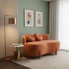 Sofá Decorativo Curvo Orgânico Living Veludo - Montanaris Decor