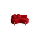 Sofá Decorativo Curvo Orgânico Living Veludo Vermelho - Montanaris Decor