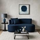 Sofá Decorativo Curvo Orgânico Nature Gaia Boucle Azul Marinho - Montanaris Decor