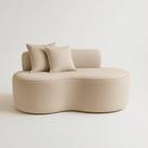 Sofá Decorativo Curvo Orgânico Nature Gaia Boucle Bege - Montanaris Decor