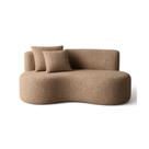 Sofá Decorativo Curvo Orgânico Nature Gaia Boucle Cappuccino - Montanaris Decor