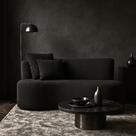 Sofá Decorativo Curvo Orgânico Nature Gaia Boucle Preto - Montanaris Decor