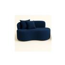 Sofá Decorativo Curvo Orgânico Nature Gaia Suede Azul Marinho - Montanaris Decor