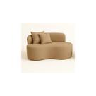 Sofá Decorativo Curvo Orgânico Nature Gaia Suede Cappuccino - Montanaris Decor