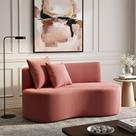 Sofá Decorativo Curvo Orgânico Nature Gaia Suede Rosa - Montanaris Decor