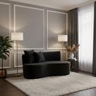 Sofá Decorativo Curvo Orgânico Nature Gaia Veludo Preto - Montanaris Decor