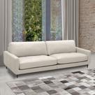 Sofá Decorativo Isaac 4 Lugares Sala de estar 270cm Pés em Aço Couro Off White G88 - Gran Belo Sofá Decorativo Isaac 4 Lugares Sala de estar 270cm Pés em Aço Couro Off White G88 - Gran Belo