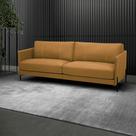 Sofá Decorativo Karine 3 Lugares Sala de estar 210cm Pés em Aço Couro Caramelo G88 - Gran Belo Sofá Decorativo Karine 3 Lugares Sala de estar 210cm Pés em Aço Couro Caramelo G88 - Gran Belo