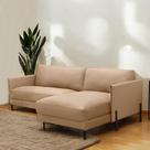Sofá Decorativo Karine 3 Lugares Sala de estar 230cm com Chaise Pés em Aço Couro Nude G88 - Gran Belo Sofá Decorativo Karine 3 Lugares Sala de estar 230cm com Chaise Pés em Aço Couro Nude G88 - Gran Belo