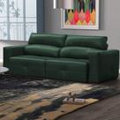 Sofá Decorativo Monica 3 Lugares Sala de estar 252cm Reclinável e Retrátil material sintético Esmeralda Brilho G40 - Gran Belo