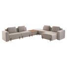 Sofá Decorativo Pierre 6 Módulos Linho Bege/Noce G66 - Gran Belo