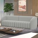 Sofá Decorativo Sala de Estar 292cm Adam 4 Lugares Veludo Cinza Claro G45 - Gran Belo Sofá Decorativo Sala de Estar 292cm Adam 4 Lugares Veludo Cinza Claro G45 - Gran Belo