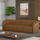 Sofá Decorativo Sala de Estar 332cm Adam 4 Lugares PU Caramelo G45 - Gran Belo Sofá Decorativo Sala de Estar 332cm Adam 4 Lugares PU Caramelo G45 - Gran Belo