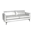 Sofá Decorativo Sala de Estar América 3 Lugares 220cm Couro Branco - Mozzelar