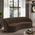 Sofá Decorativo Sala de Estar Bipartido 240cm Clarke Veludo Marrom G45 - Gran Belo