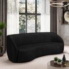 Sofá Decorativo Sala de Estar Bipartido 288cm Clarke PU Preto Manchado G45 - Gran Belo