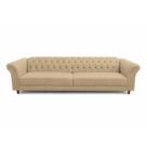 Sofá Decorativo Sala de Estar Chesterfield 2 Lugares 180cm Couro Bege - Mozzelar