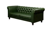 Sofá Decorativo Sala de Estar Chesterfield 2 Lugares 180cm material sintético Esmeralda - Mozzelar Sofá Decorativo Sala de Estar Chesterfield 2 Lugares 180cm material sintético Esmeralda - Mozzelar