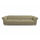 Sofá Decorativo Sala de Estar Chesterfield 3 Lugares 200cm Couro Fendi - Mozzelar Sofá Decorativo Sala de Estar Chesterfield 3 Lugares 200cm Couro Fendi - Mozzelar